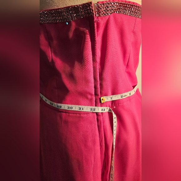 Elegant Pink Strapless Dress - Picture 6 of 7